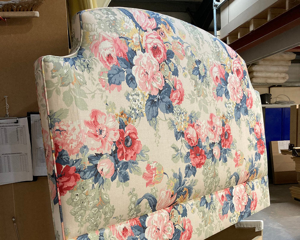 Kingsize Puffin Headboard Linwood Albertine Indigo/Pink