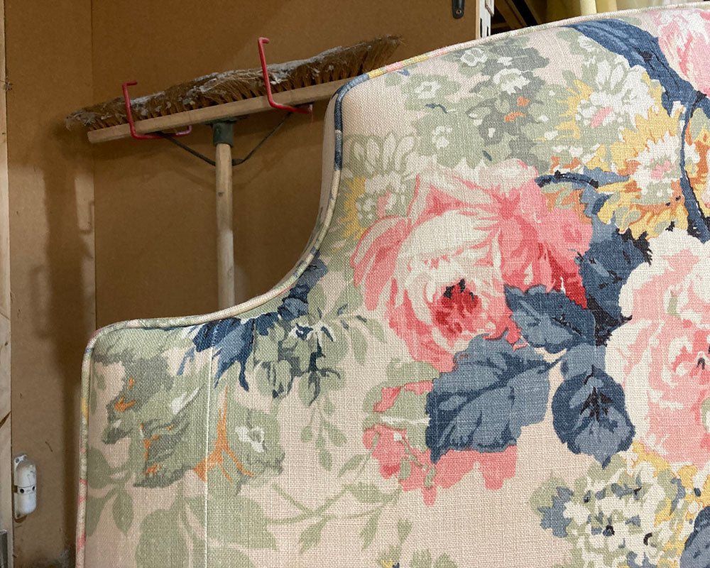 Kingsize Puffin Headboard Linwood Albertine Indigo/Pink