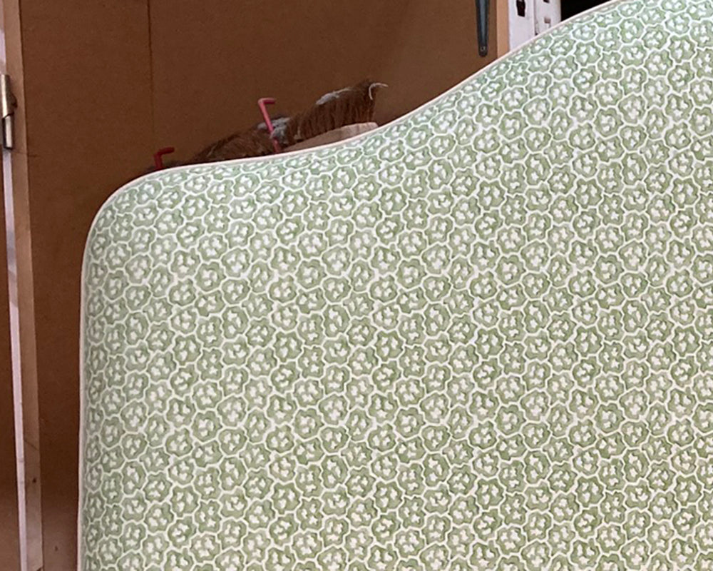 Kingsize Barra Headboard Linwood Hopscotch Gooseberry Green