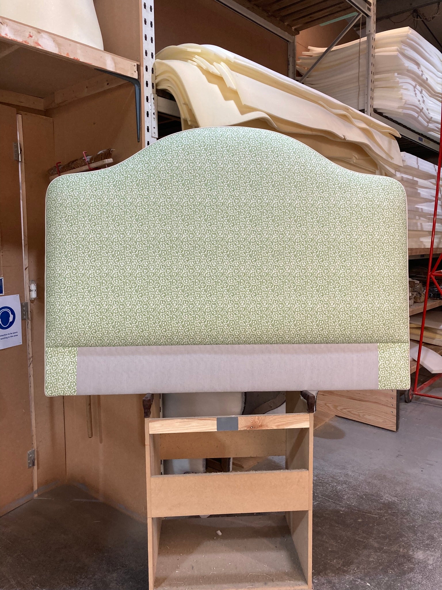 Kingsize Barra Headboard Linwood Hopscotch Gooseberry Green