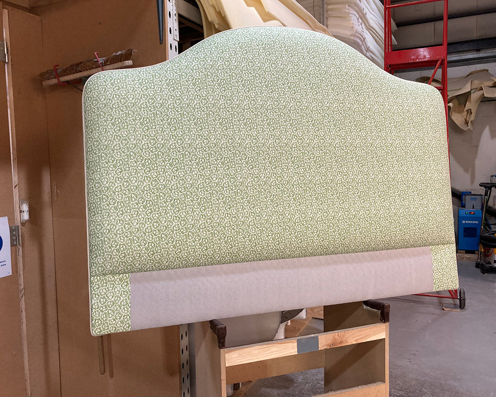 Kingsize Barra Headboard Linwood Hopscotch Gooseberry Green