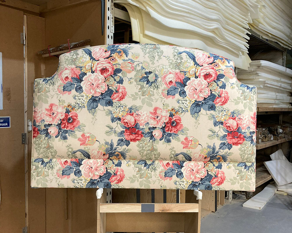 Kingsize Puffin Headboard Linwood Albertine Indigo Pink