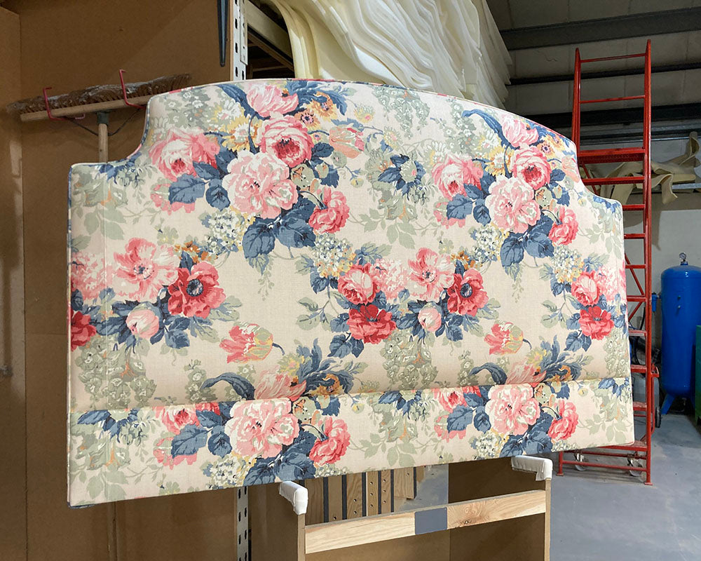 Kingsize Puffin Headboard Linwood Albertine Indigo Pink