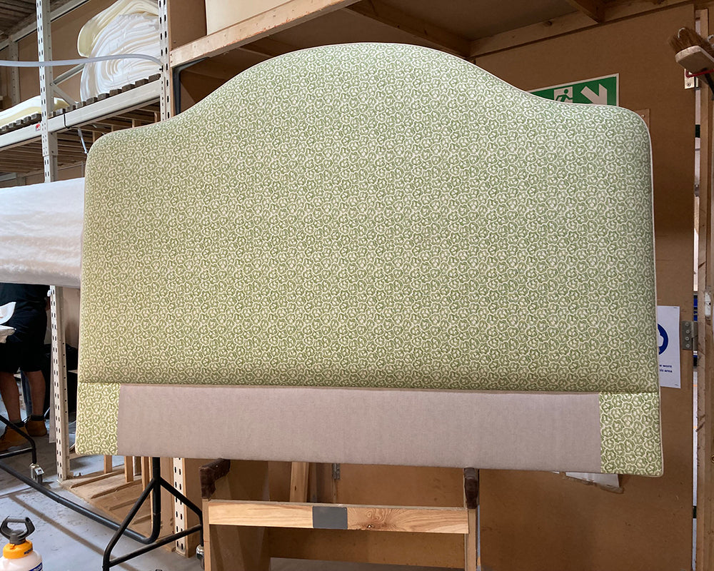 Kingsize Barra Headboard Linwood Hopscotch Gooseberry Green