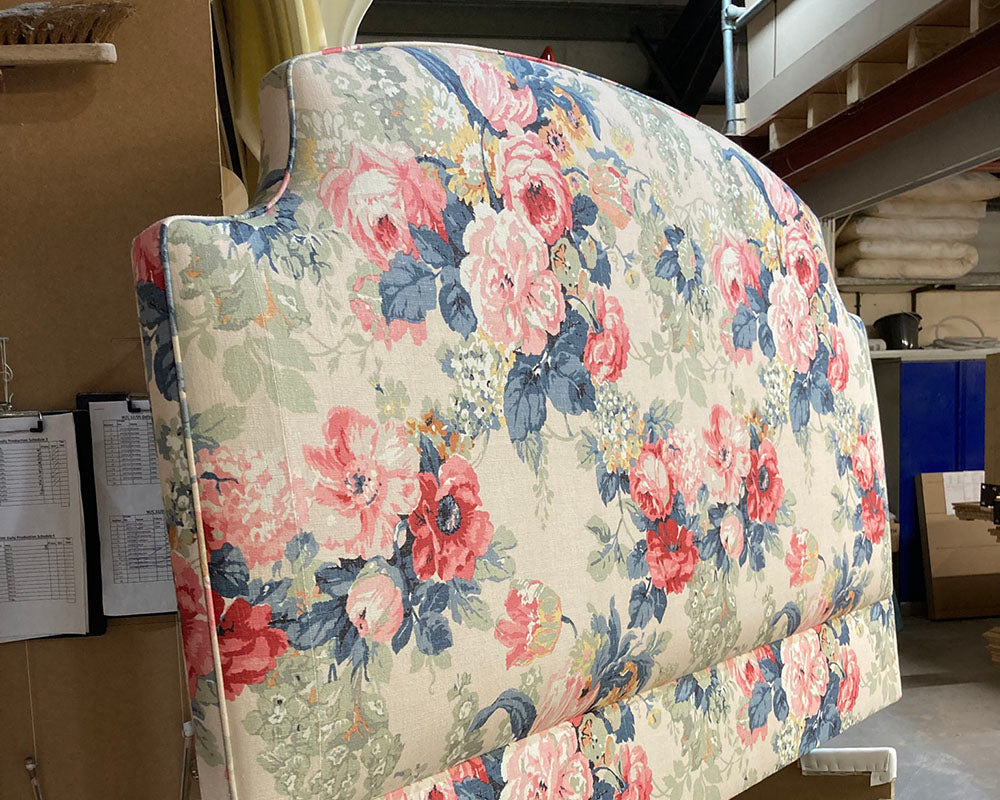 Kingsize Puffin Headboard Linwood Albertine Indigo Pink