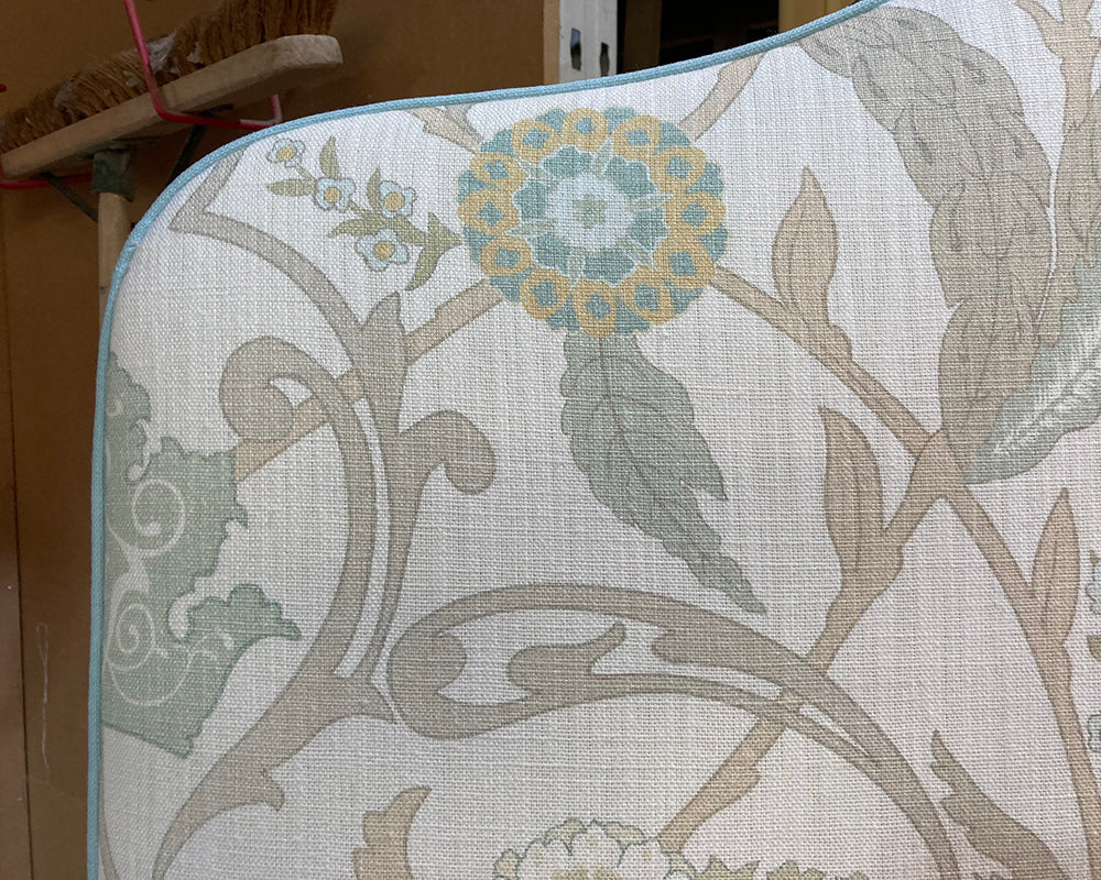 Double Barra Headboard Lewis & Wood Ipek Damask Ceramic