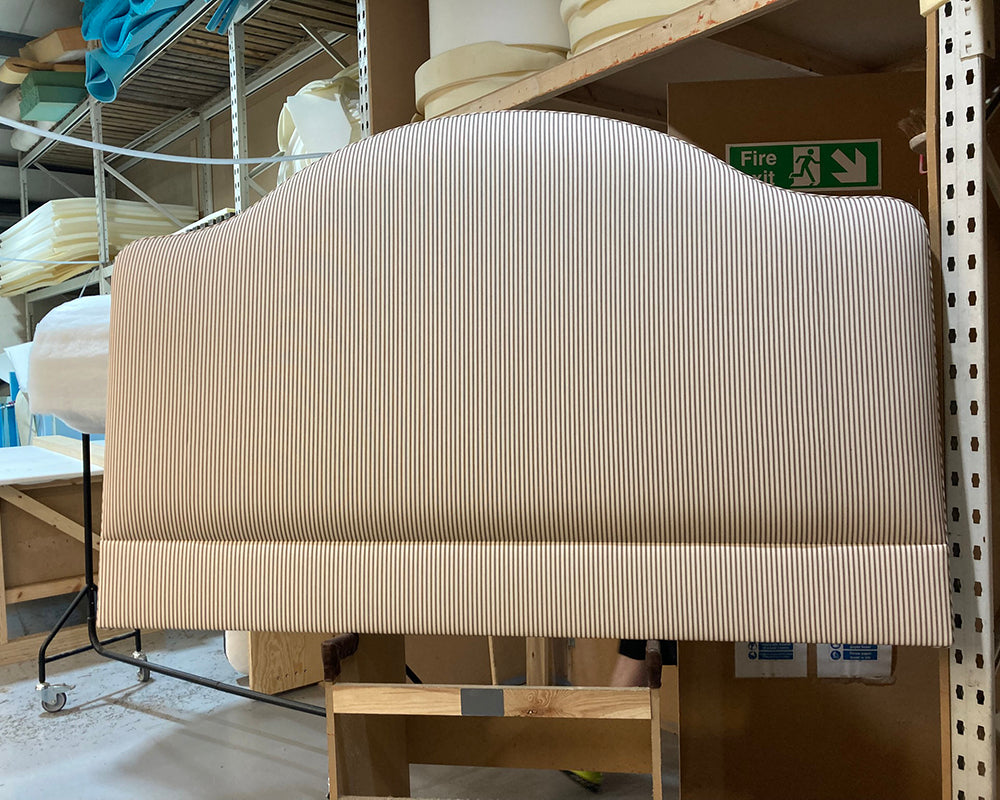 Super King Barra Headboard Ian Mankin Ticking Stripe 1 Brown