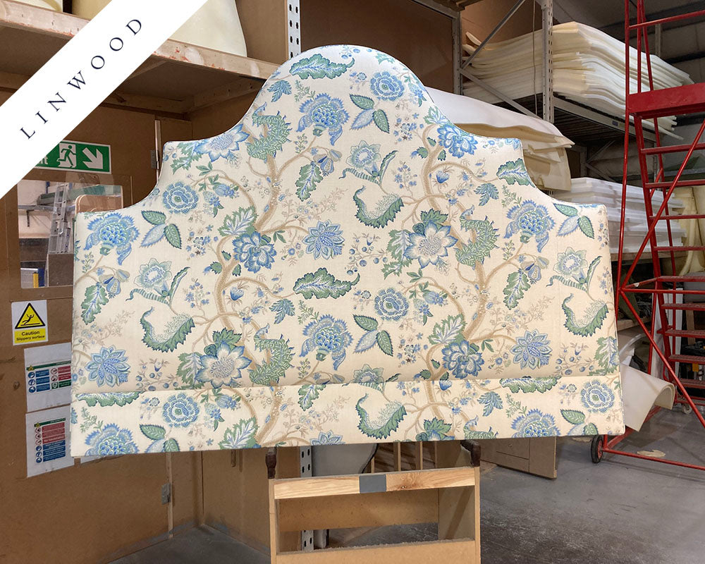Super King Samson Headboard Linwood Kitty Blue/Green