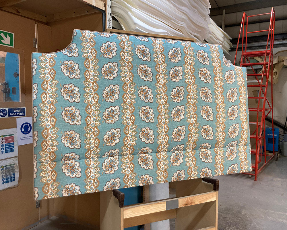 Kingsize Farne Headboard Charlotte Gaisford Pearl Blue