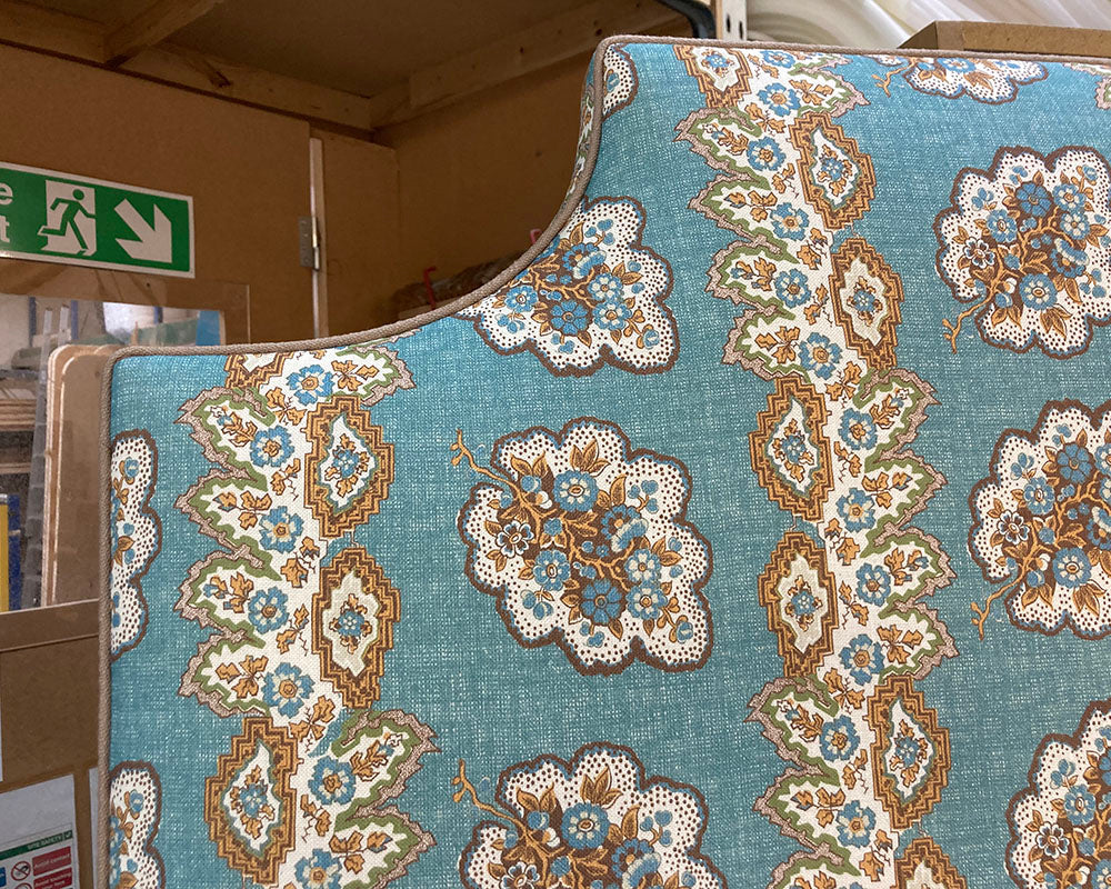 Kingsize Farne Headboard Charlotte Gaisford Pearl Blue