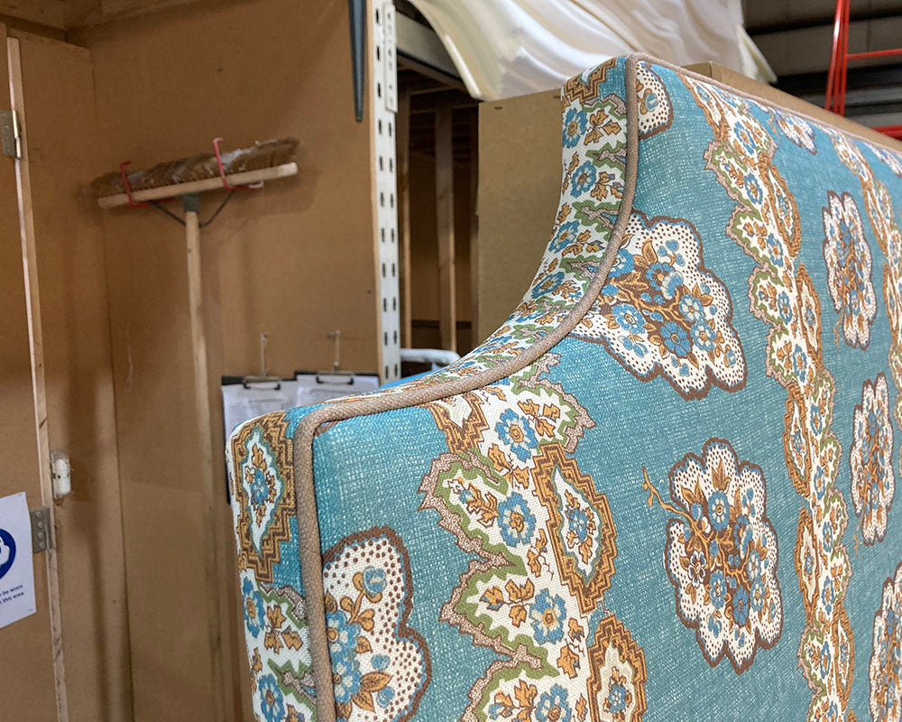 Kingsize Farne Headboard Charlotte Gaisford Pearl Blue