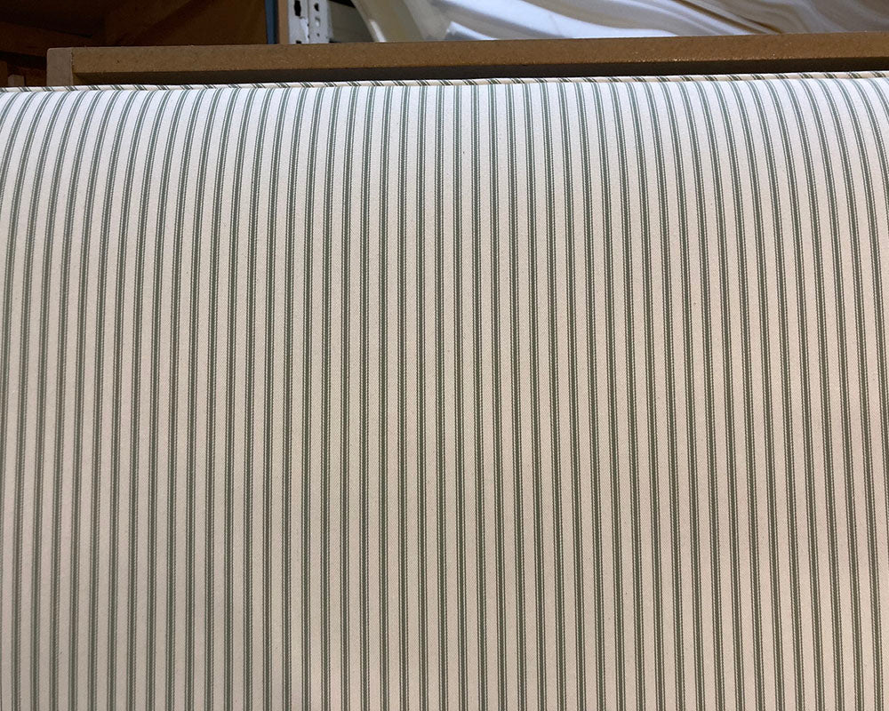 Double Farne Headboard Ian Mankin Ticking Stripe 1 Sage