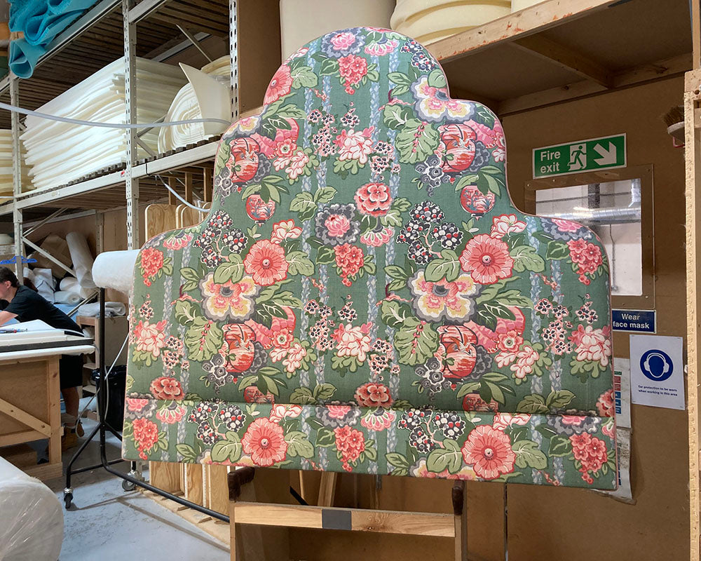 Kingsize Eigg Headboard in Linwood Louis Jade