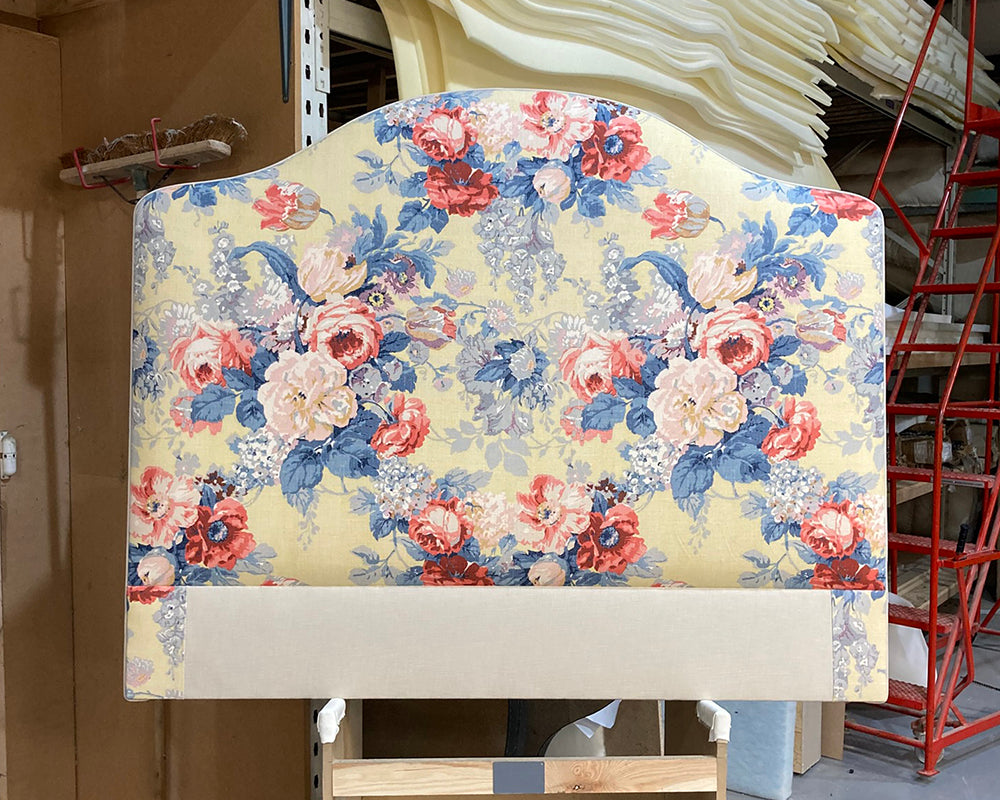 Double Barra Headboard Linwood Albertine Lemon Yellow