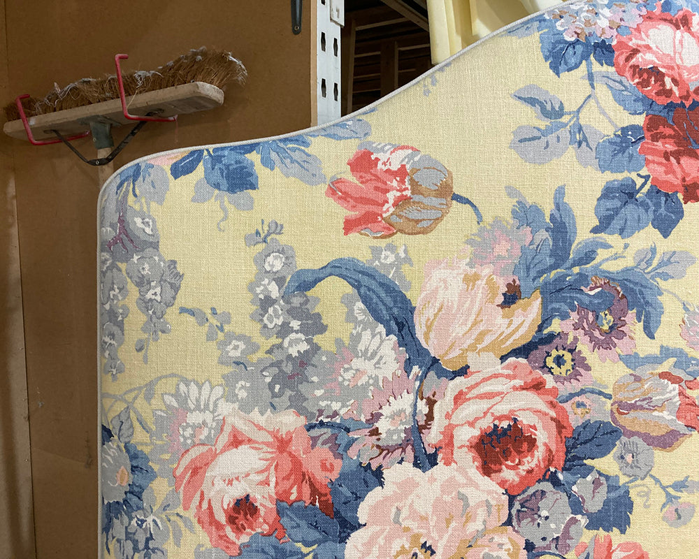 Double Barra Headboard Linwood Albertine Lemon Yellow