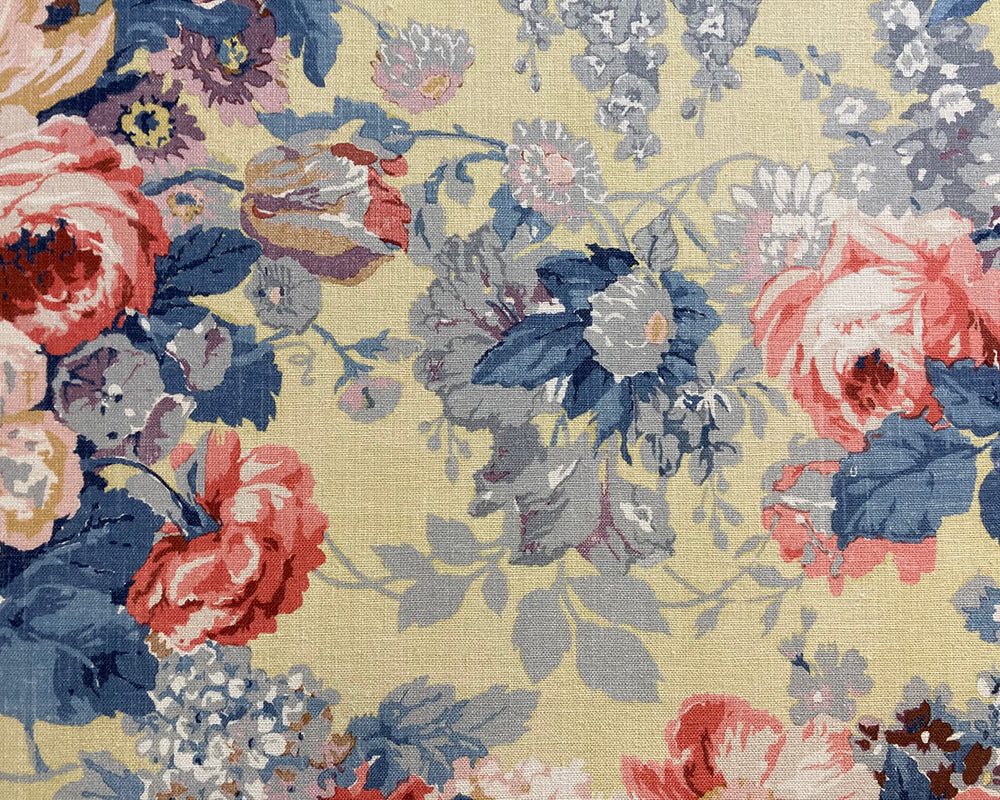 Double Barra Headboard Linwood Albertine Lemon Yellow