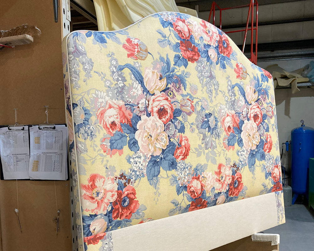 Double Barra Headboard Linwood Albertine Lemon Yellow