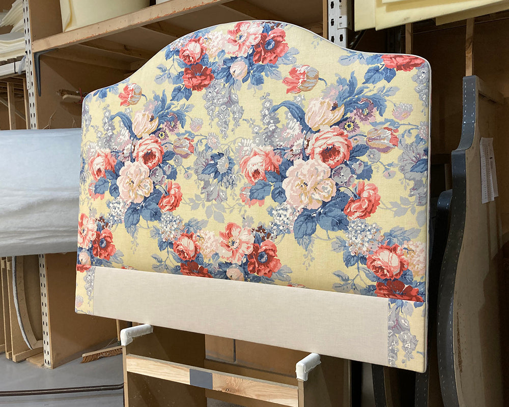 Double Barra Headboard Linwood Albertine Lemon Yellow