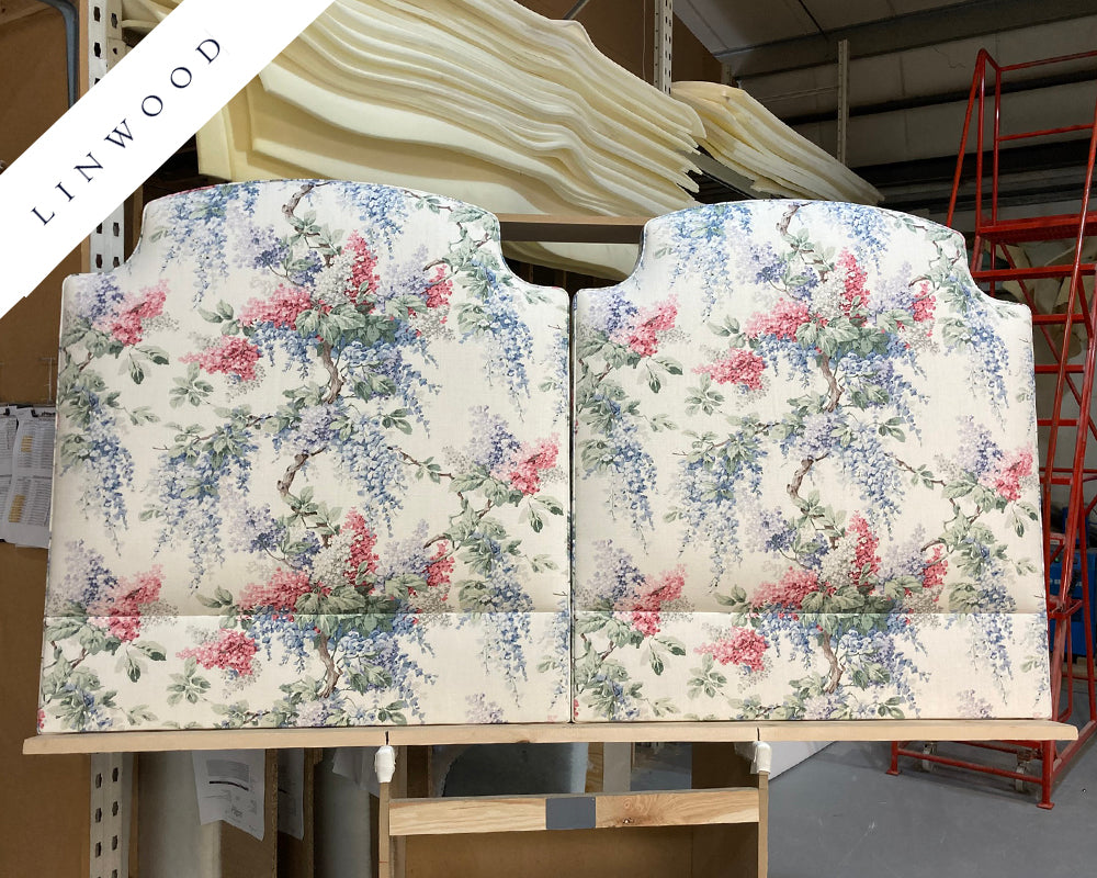 Twin Single Puffin Headboards Linwood Vita Pink/Blue