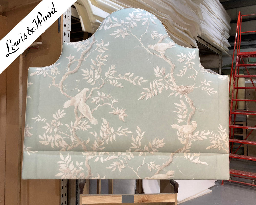 Kingsize Samson Headboard Lewis & Wood Doves Aquamarine