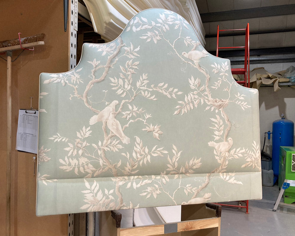 Kingsize Samson Headboard Lewis & Wood Doves Aquamarine