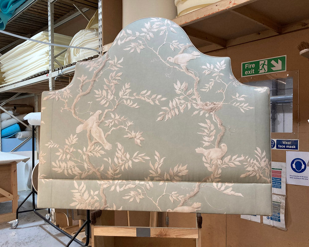 Kingsize Samson Headboard Lewis & Wood Doves Aquamarine