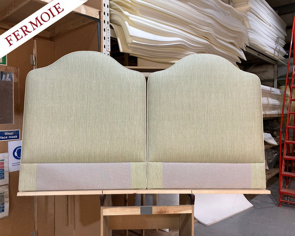 Twin Single Barra Headboards Fermoie Hertford Stripe Green