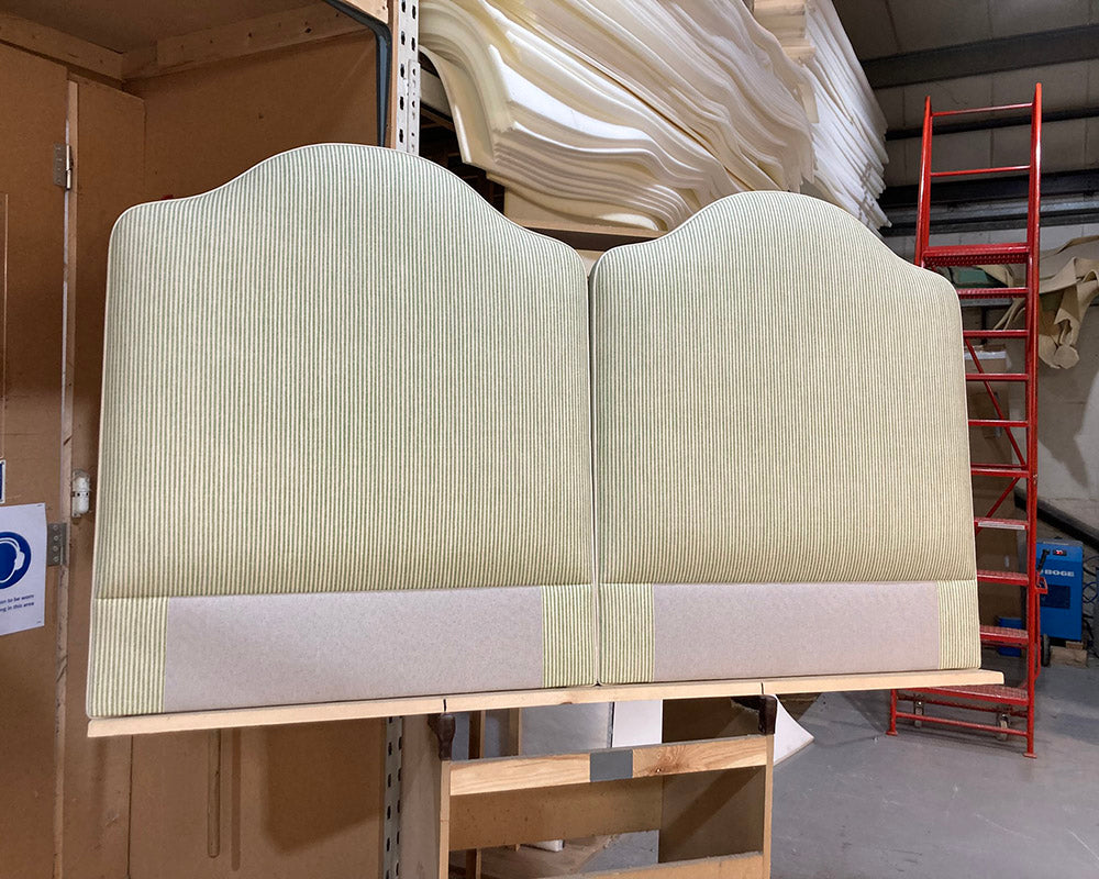 Twin Single Barra Headboards Fermoie Hertford Stripe Green