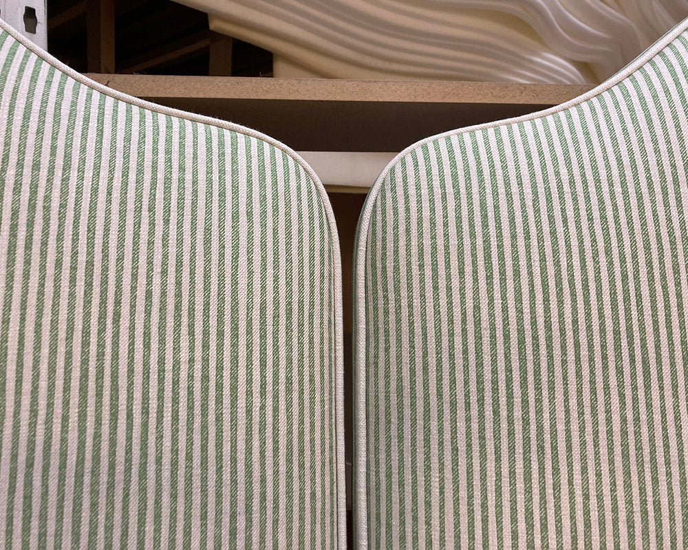Twin Single Barra Headboards Fermoie Hertford Stripe Green