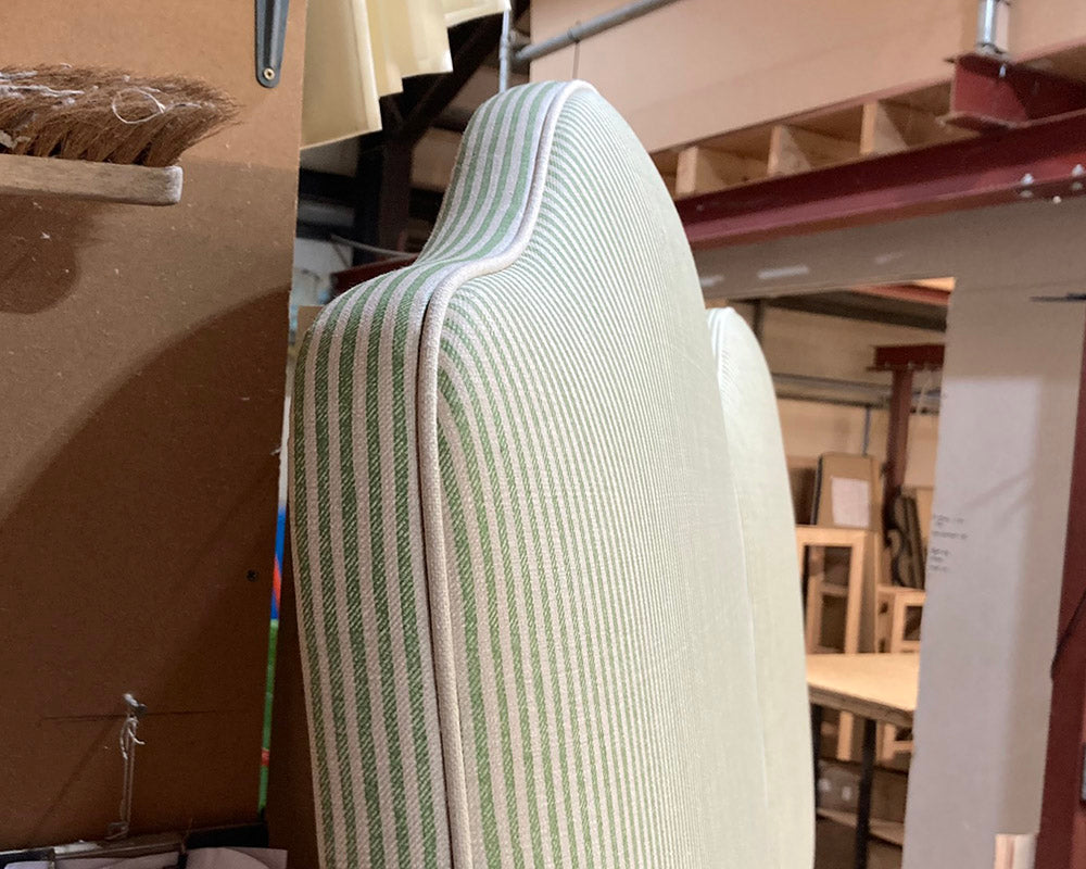 Twin Single Barra Headboards Fermoie Hertford Stripe Green
