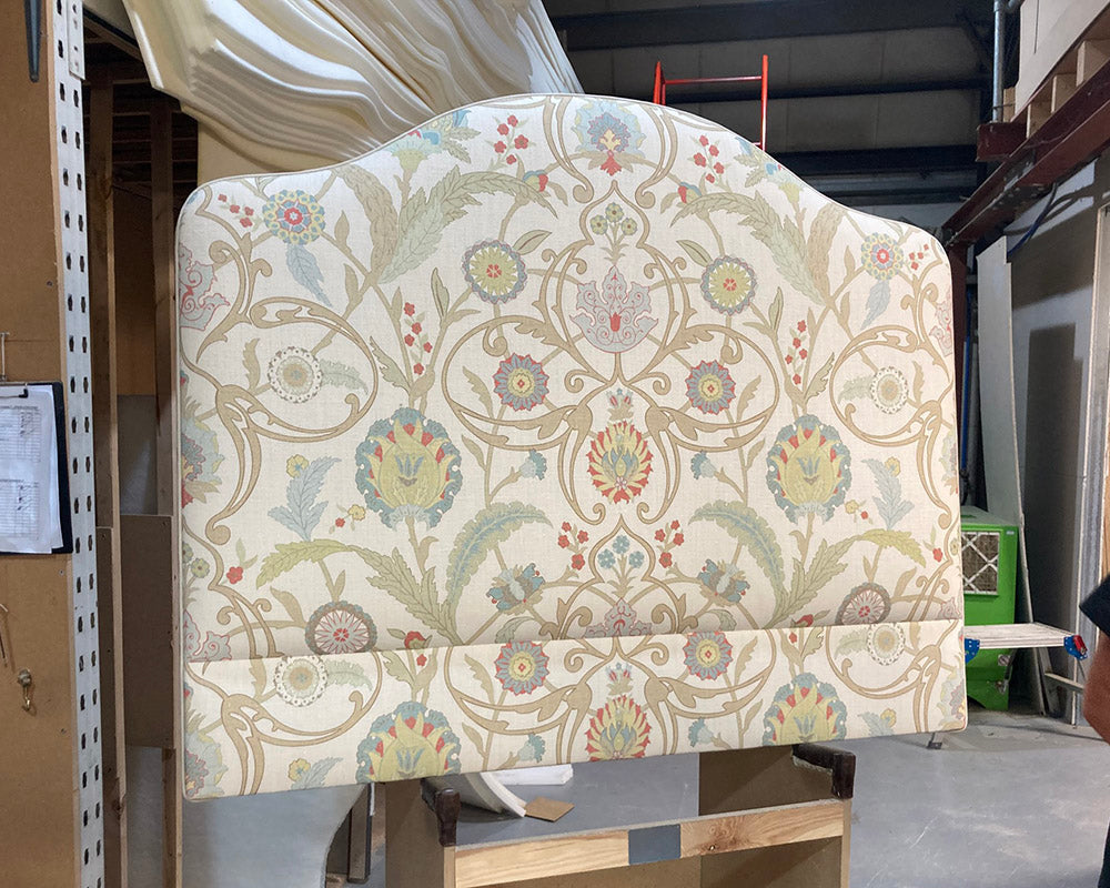Double Barra Headboard Lewis & Wood Ipek Damask Pugin