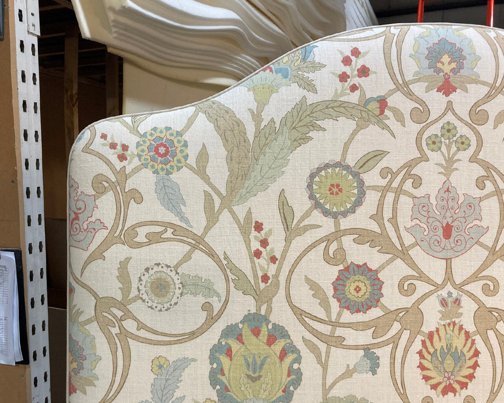 Double Barra Headboard Lewis & Wood Ipek Damask Pugin
