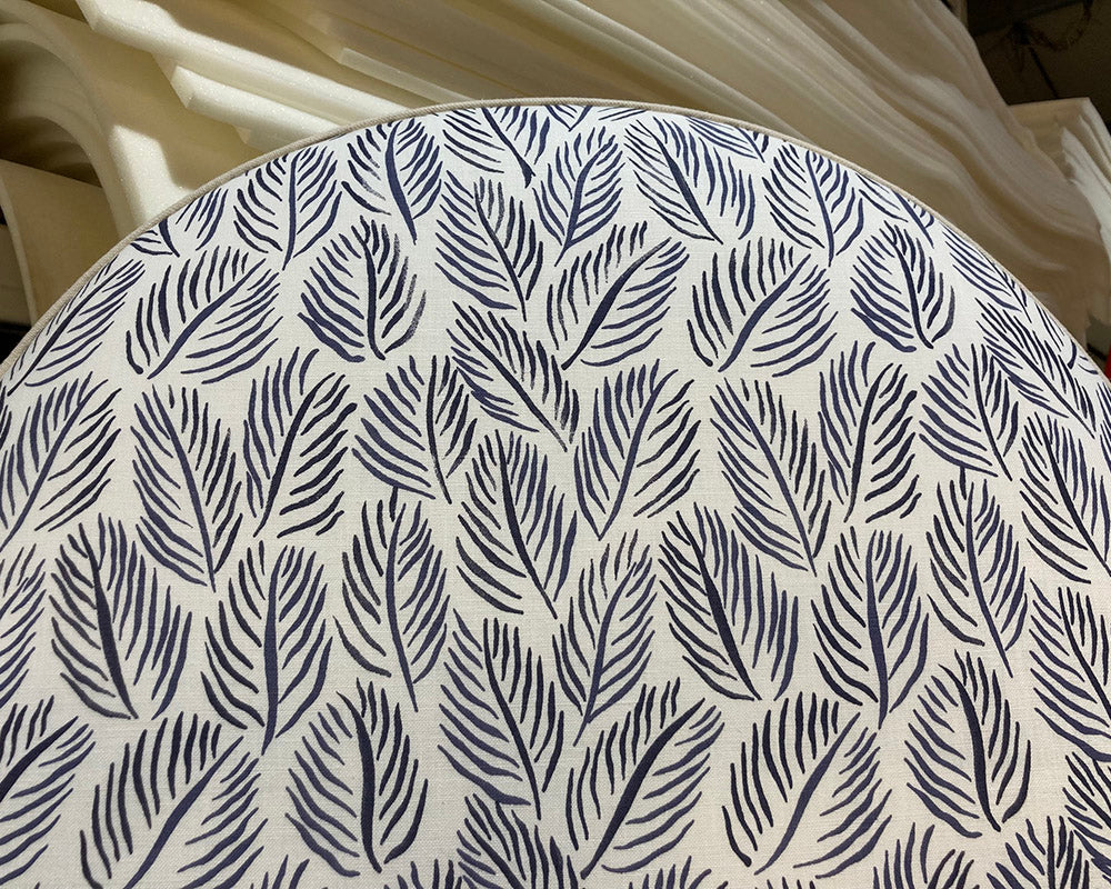 Super King Samson Headboard Christopher Farr Cloth Armatures Feuilles Indigo