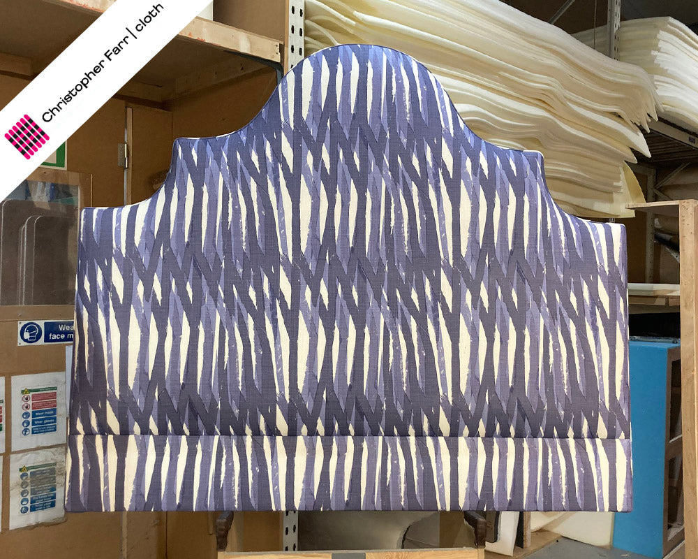 Kingsize Samson Headboard Christopher Farr Cloth Breakwater indigo