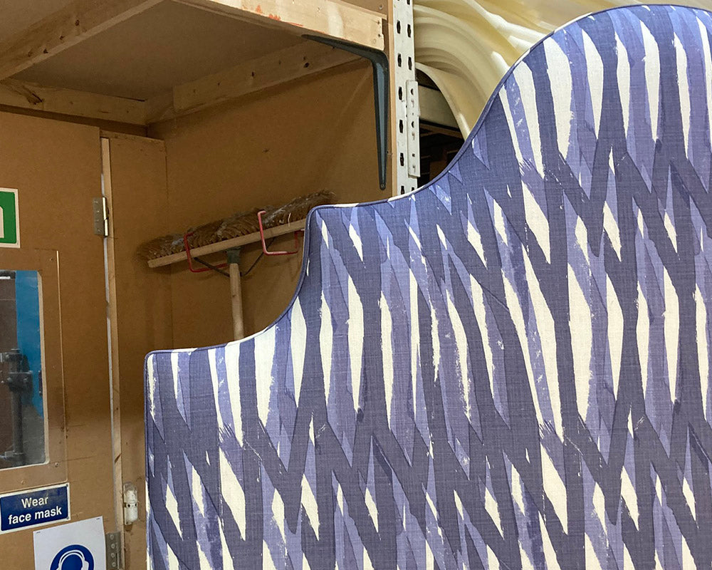 Kingsize Samson Headboard Christopher Farr Cloth Breakwater indigo