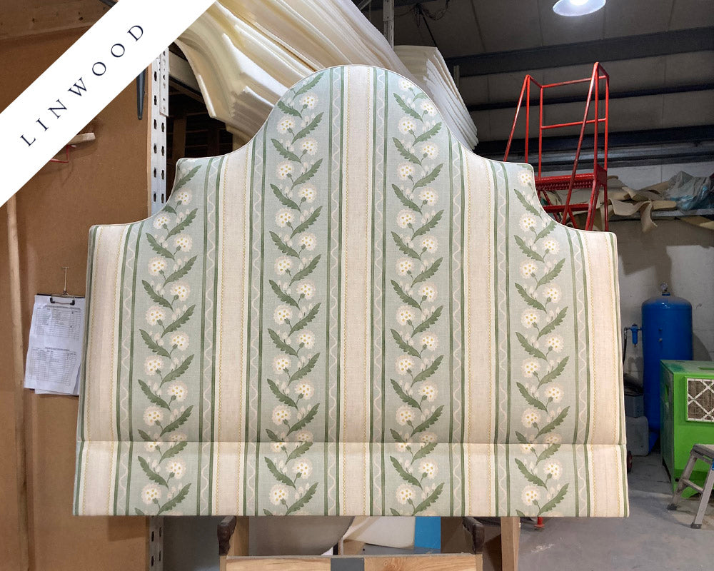 Kingsize Samson Headboard Linwood Polly Stripe Moss