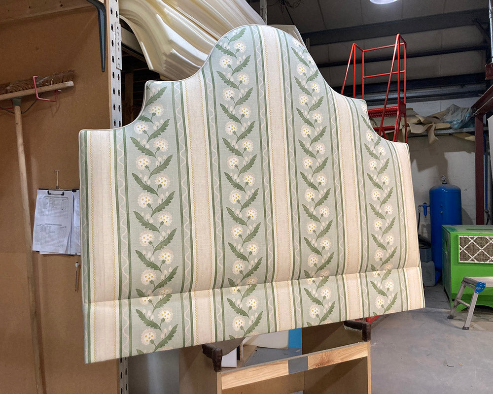 Kingsize Samson Headboard Linwood Polly Stripe Moss