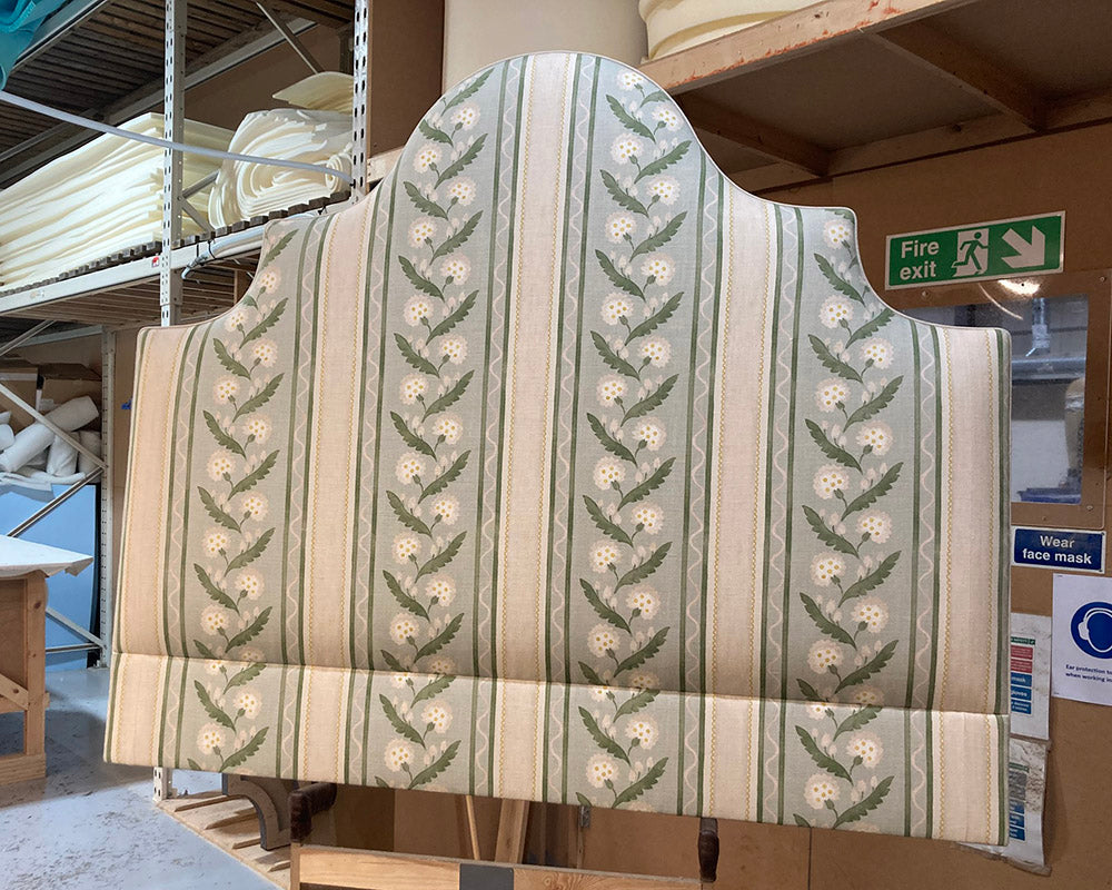 Kingsize Samson Headboard Linwood Polly Stripe Moss