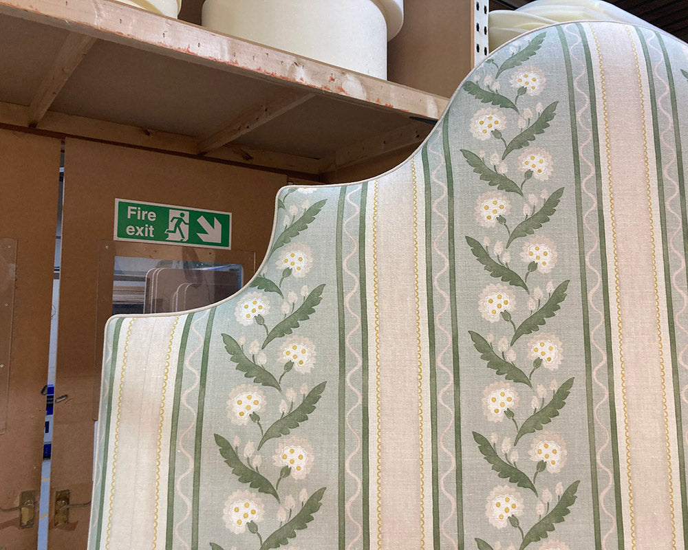 Kingsize Samson Headboard Linwood Polly Stripe Moss
