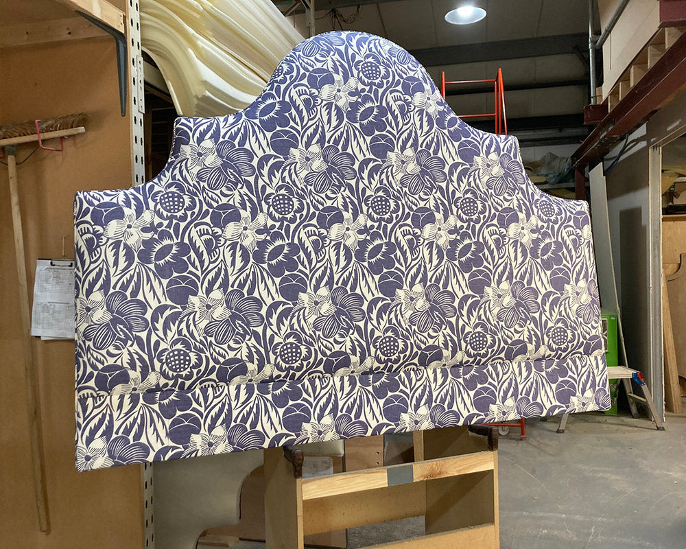 Super King Samson Headboard Christopher Farr Cloth Fleurs Etoilees Indigo