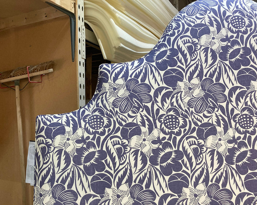 Super King Samson Headboard Christopher Farr Cloth Fleurs Etoilees Indigo