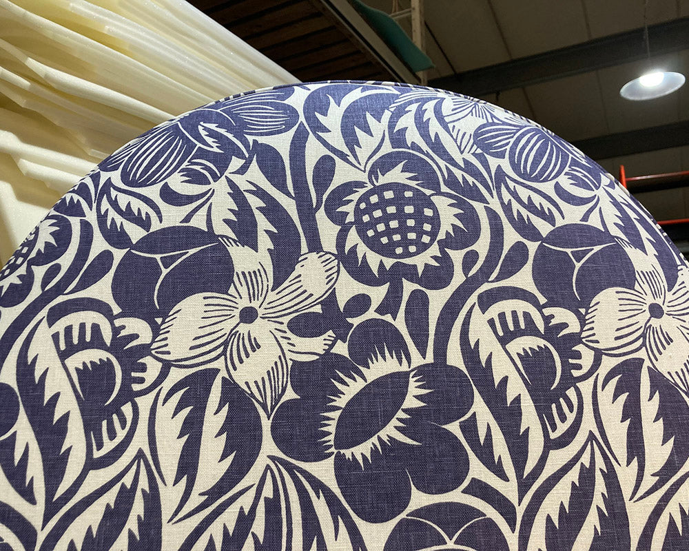 Super King Samson Headboard Christopher Farr Cloth Fleurs Etoilees Indigo